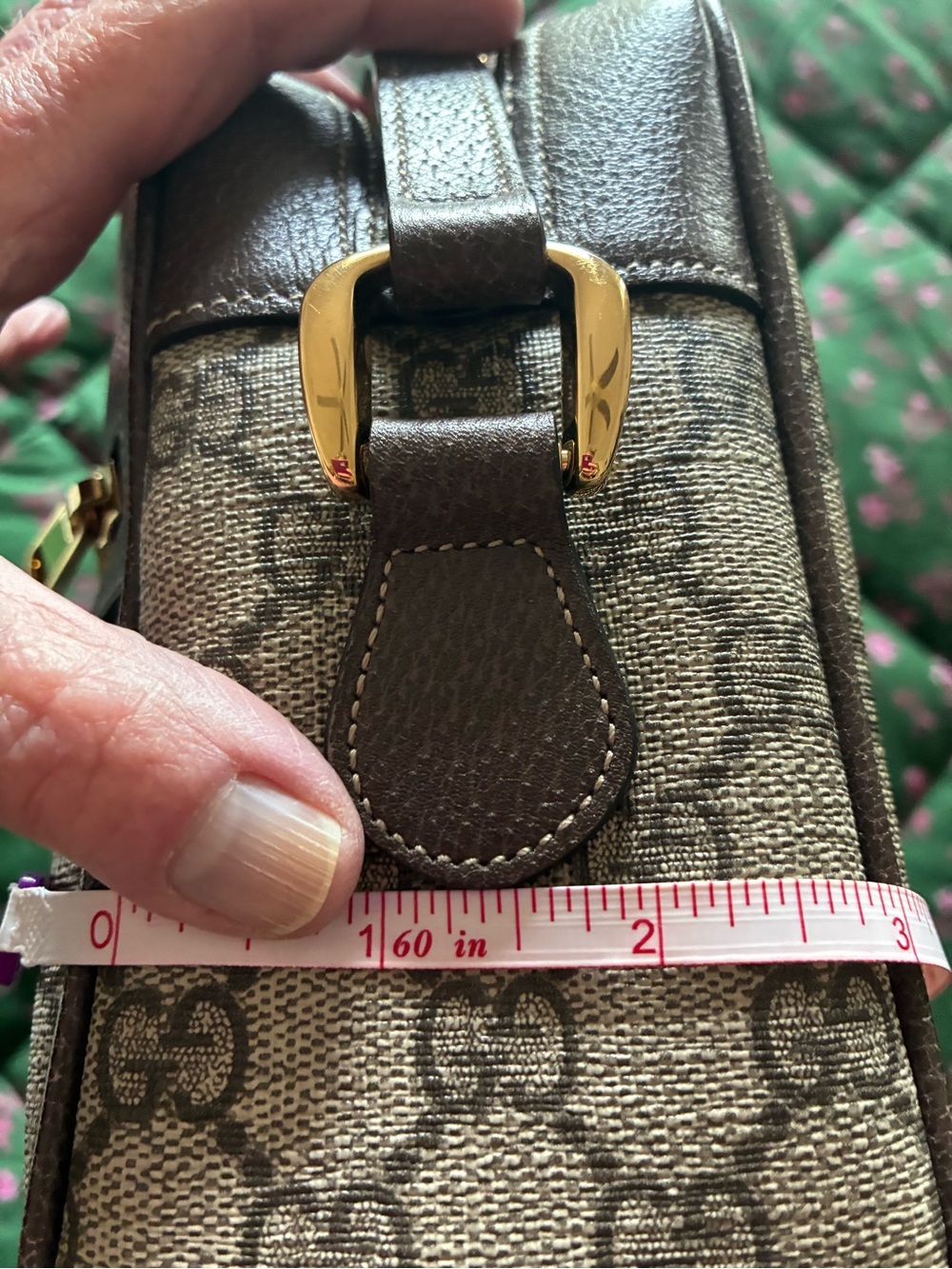 Gucci Brown GG Supreme Canvas Crossbody with Green-Red Web Stripe - Picture 16 of 16